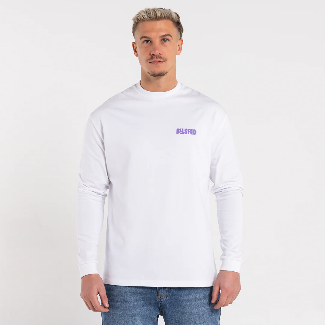 Aguirre Long Sleeve T-Shirt - White/Purple - Image 3