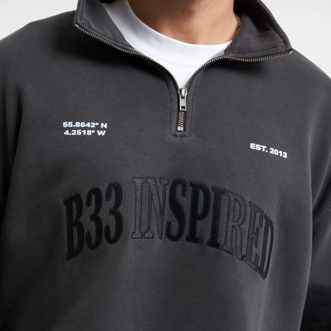 Sosa 1/4 Zip  - Washed Black - Image 3