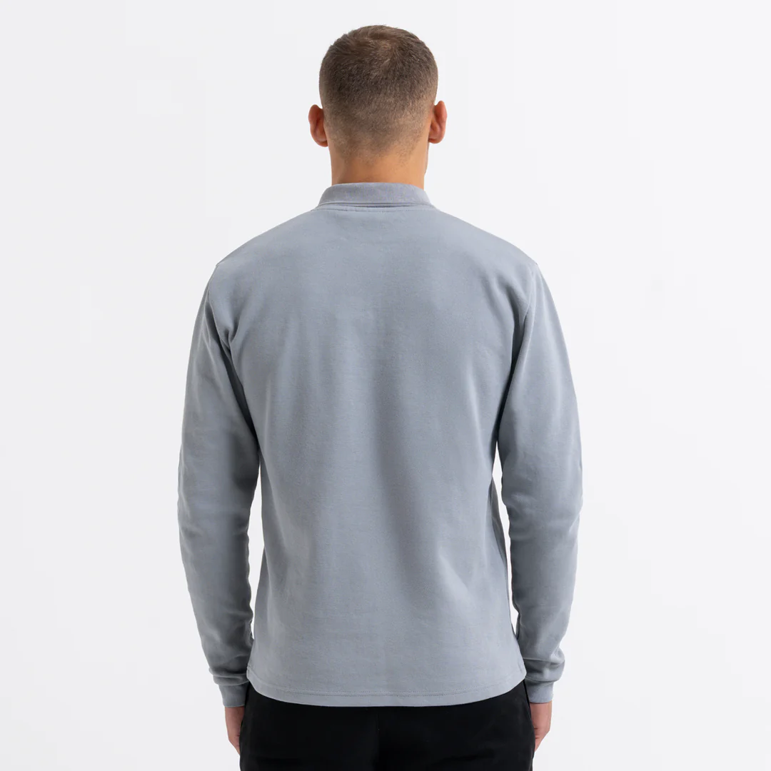 Demme Long Sleeve Polo Shirt - Concrete - Image 3
