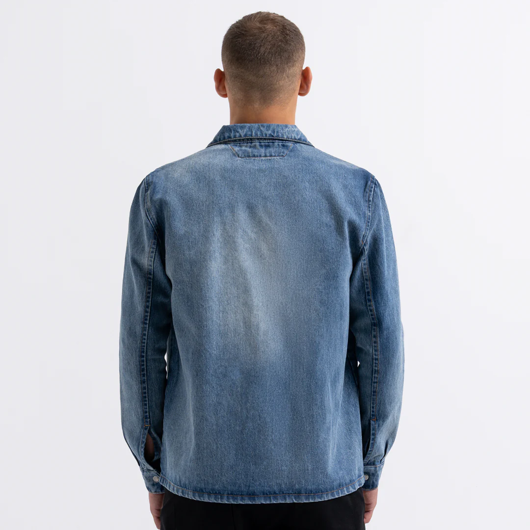 Devine Overshirt - Mid Blue - Image 3