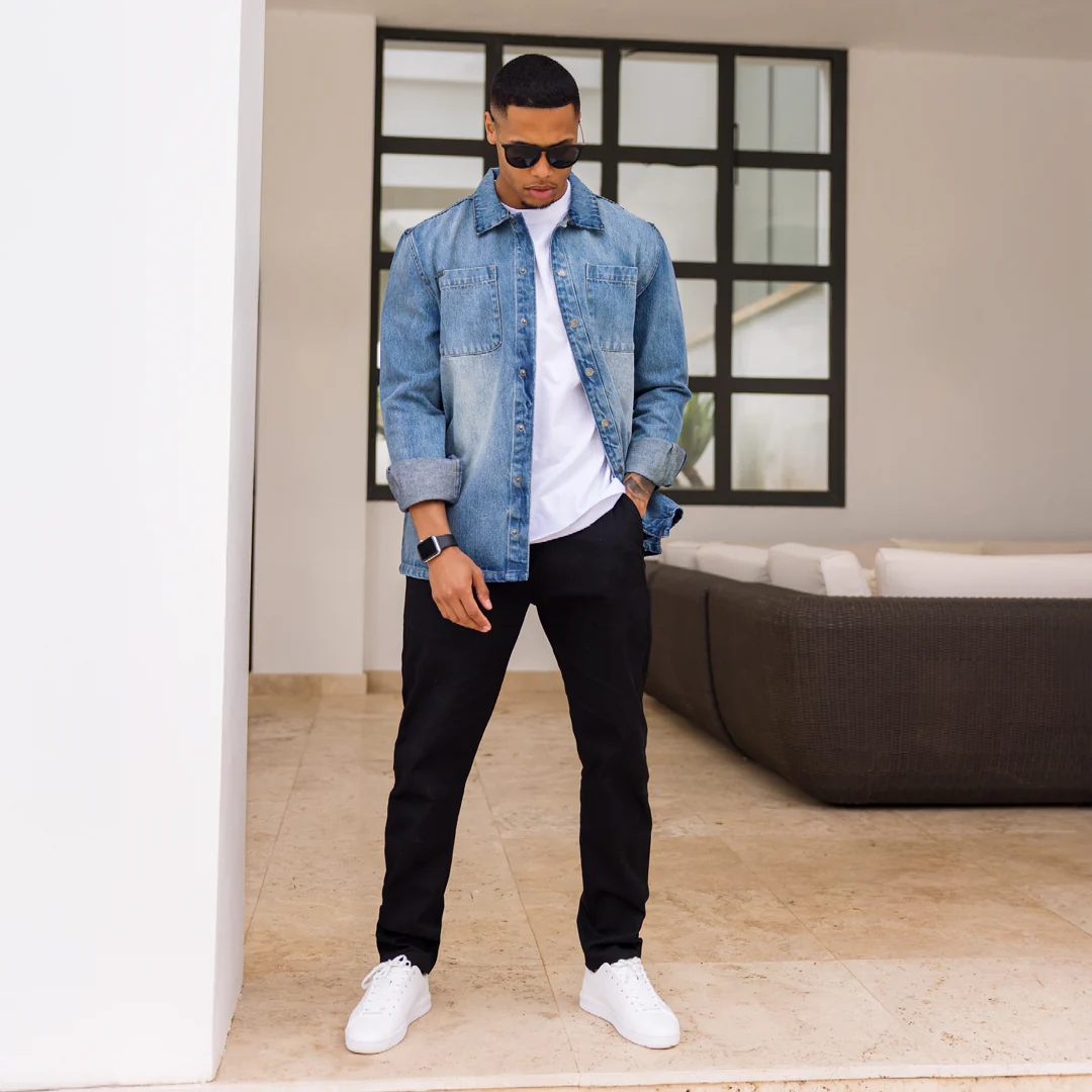 Devine Overshirt - Mid Blue - Image 7