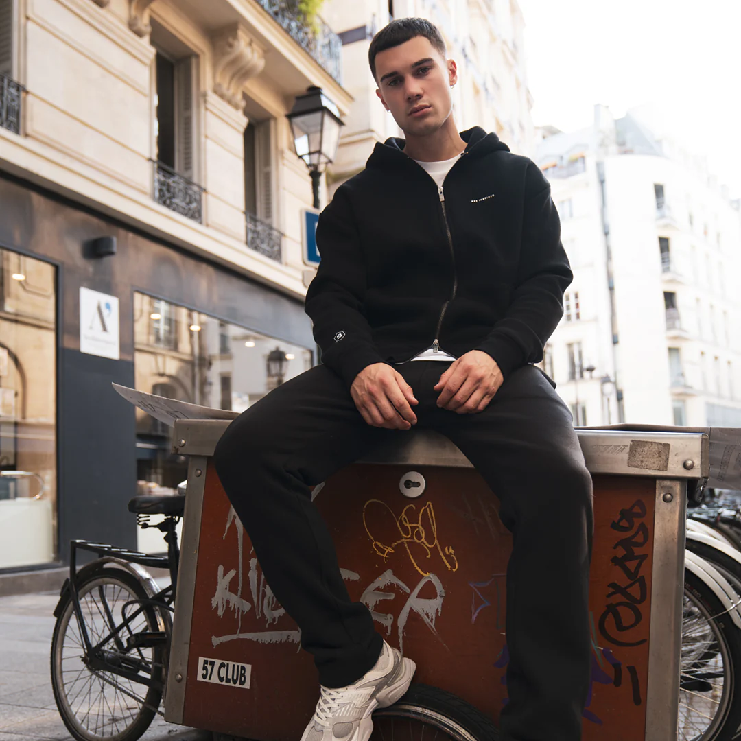 Diallo Zip Hoodie - Black - Image 10