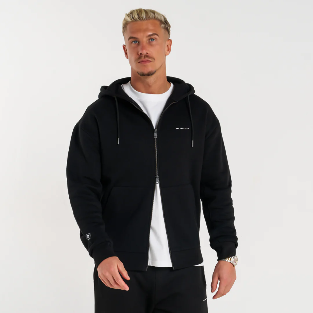 Diallo Zip Hoodie - Black - Image 3
