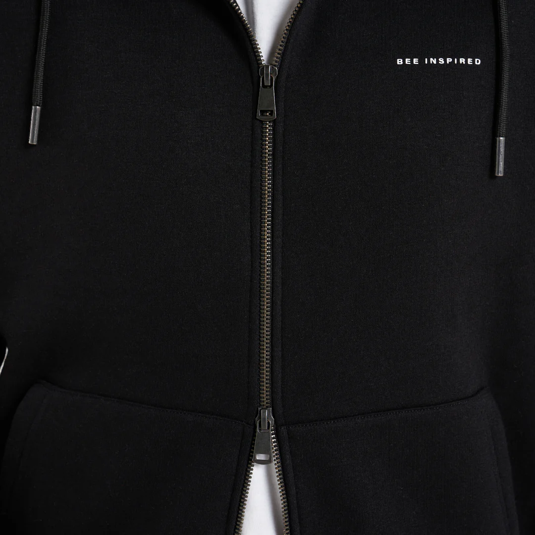 Diallo Zip Hoodie - Black - Image 7