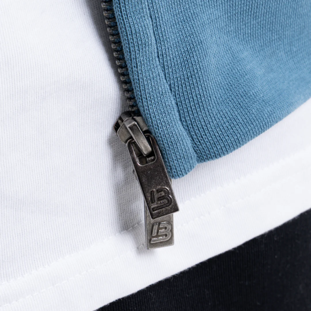 Diallo Zip Hoodie - Dusky Blue - Image 6