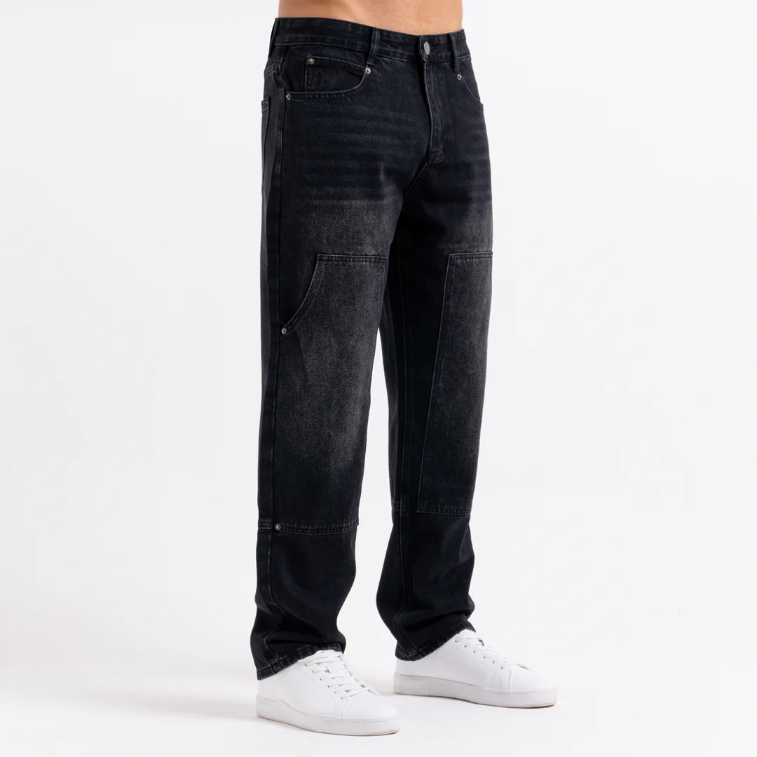 Pirlo Relaxed Workwear Jeans - Black - Image 3