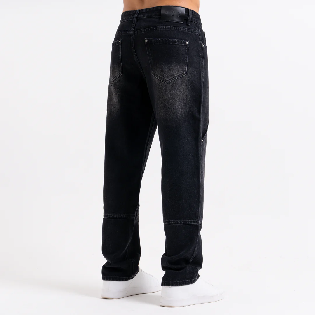 Pirlo Relaxed Workwear Jeans - Black - Image 4