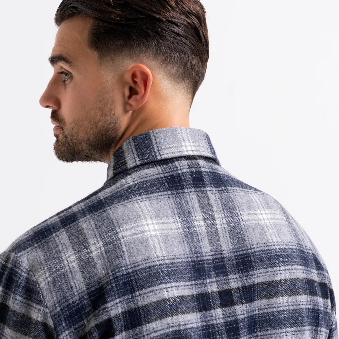 Fernandez Shirt - Grey/Navy Check - Image 6