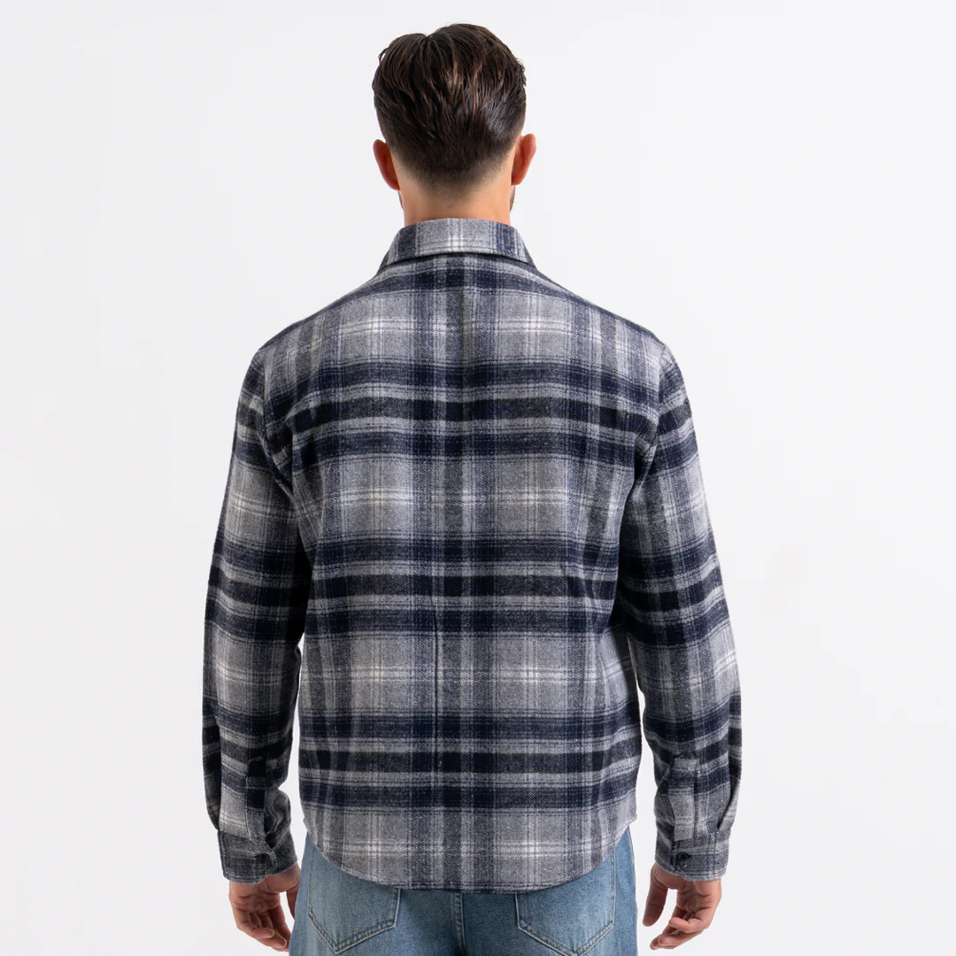 Fernandez Shirt - Grey/Navy Check - Image 7