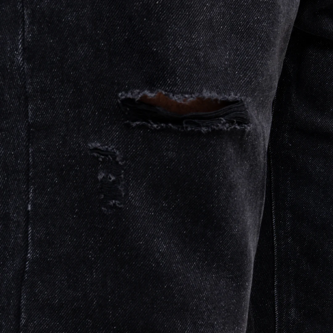 Garnacho Jean Shorts - Washed Black - Image 3