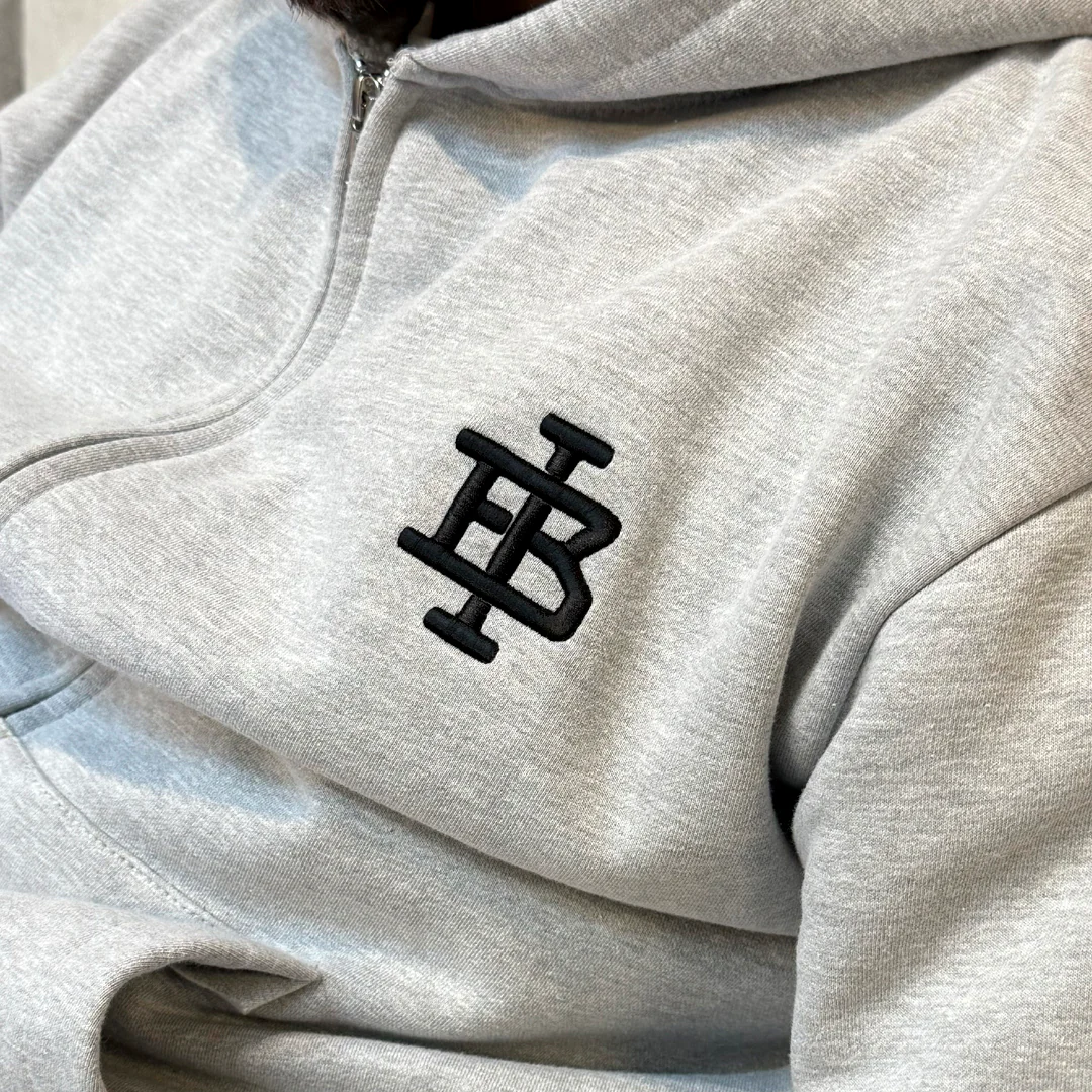 Guedes Zip Hoodie - Grey Marl - Image 7