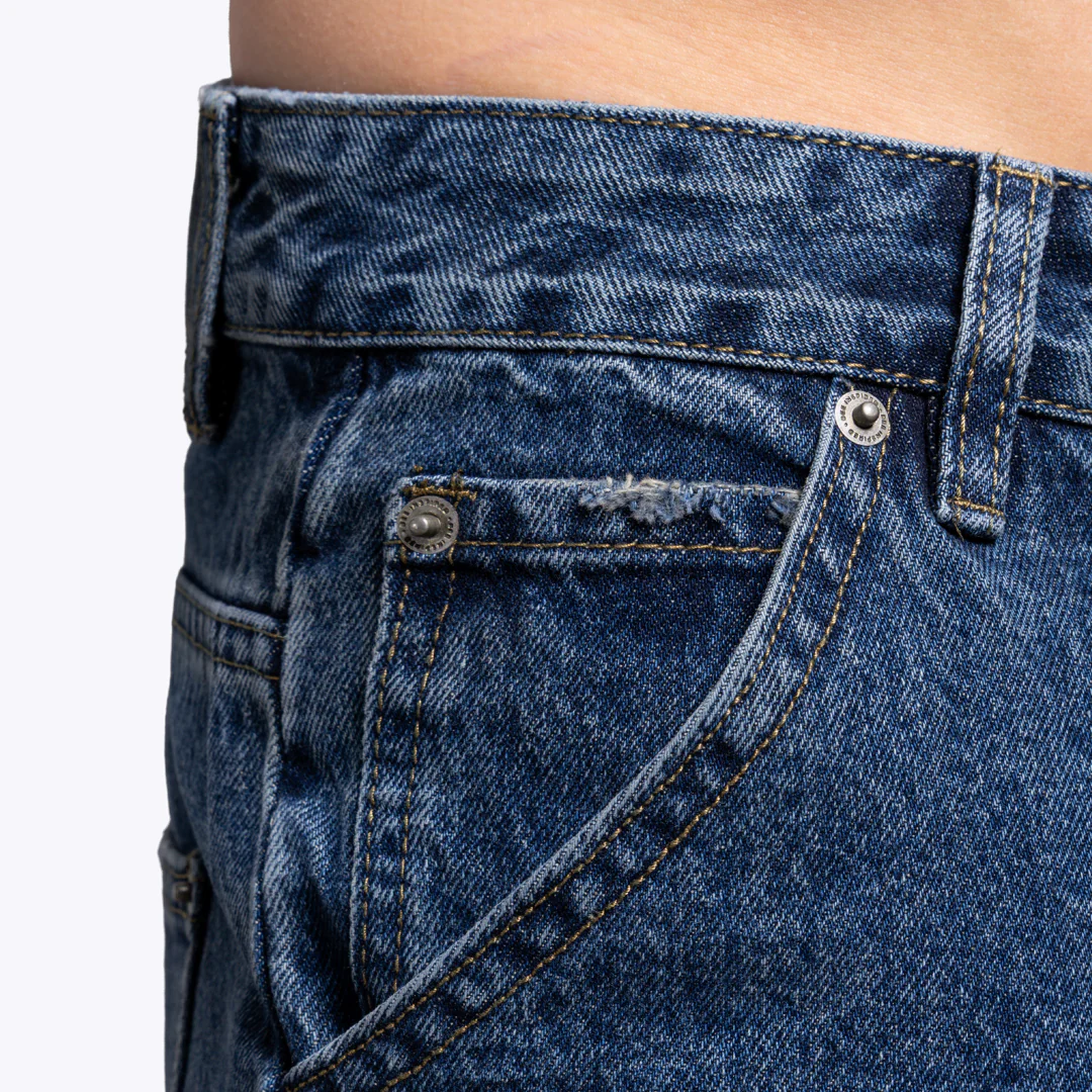Gueye Denim Short - Mid Blue - Image 5