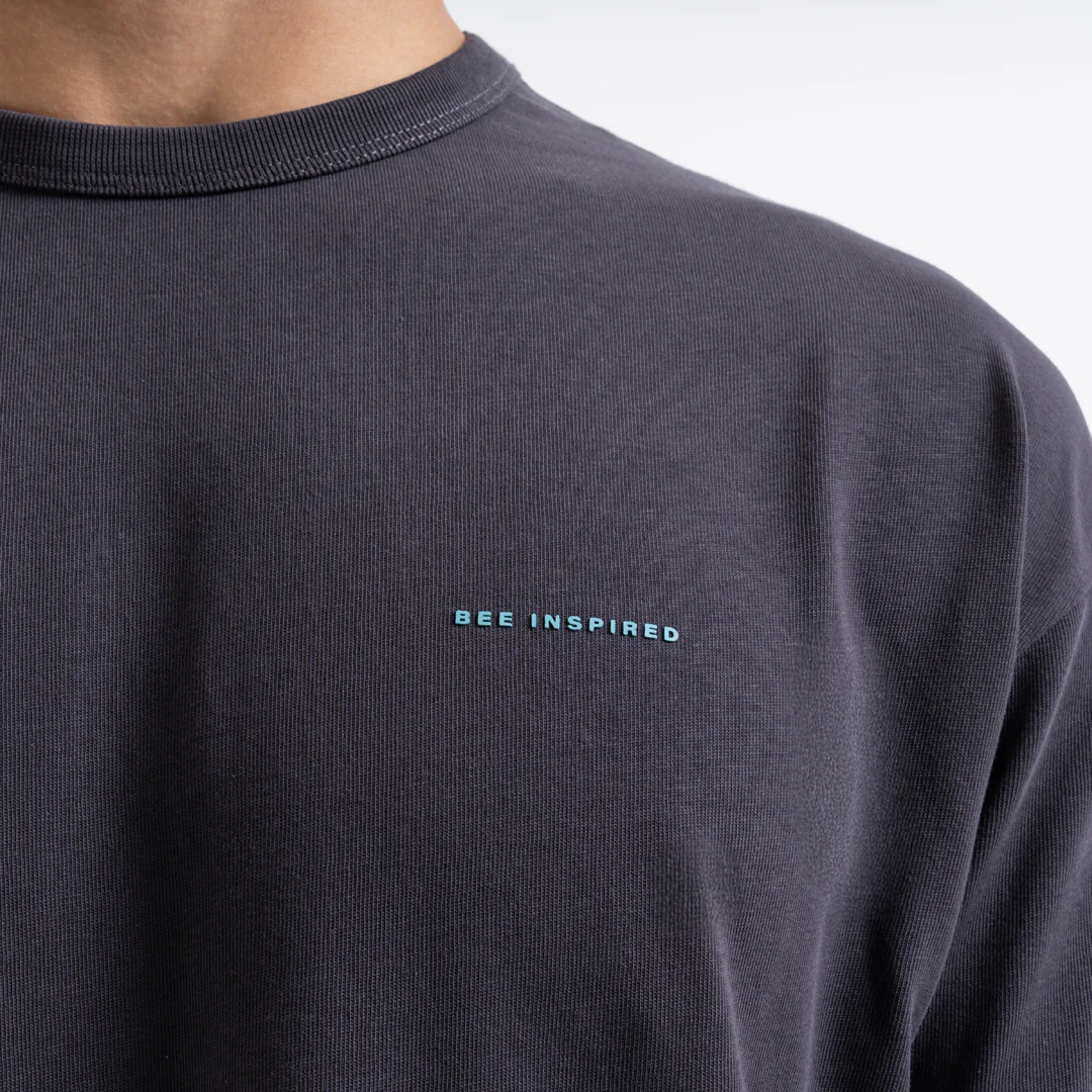 Hallberg T-Shirt - Charcoal/Turquoise - Image 3