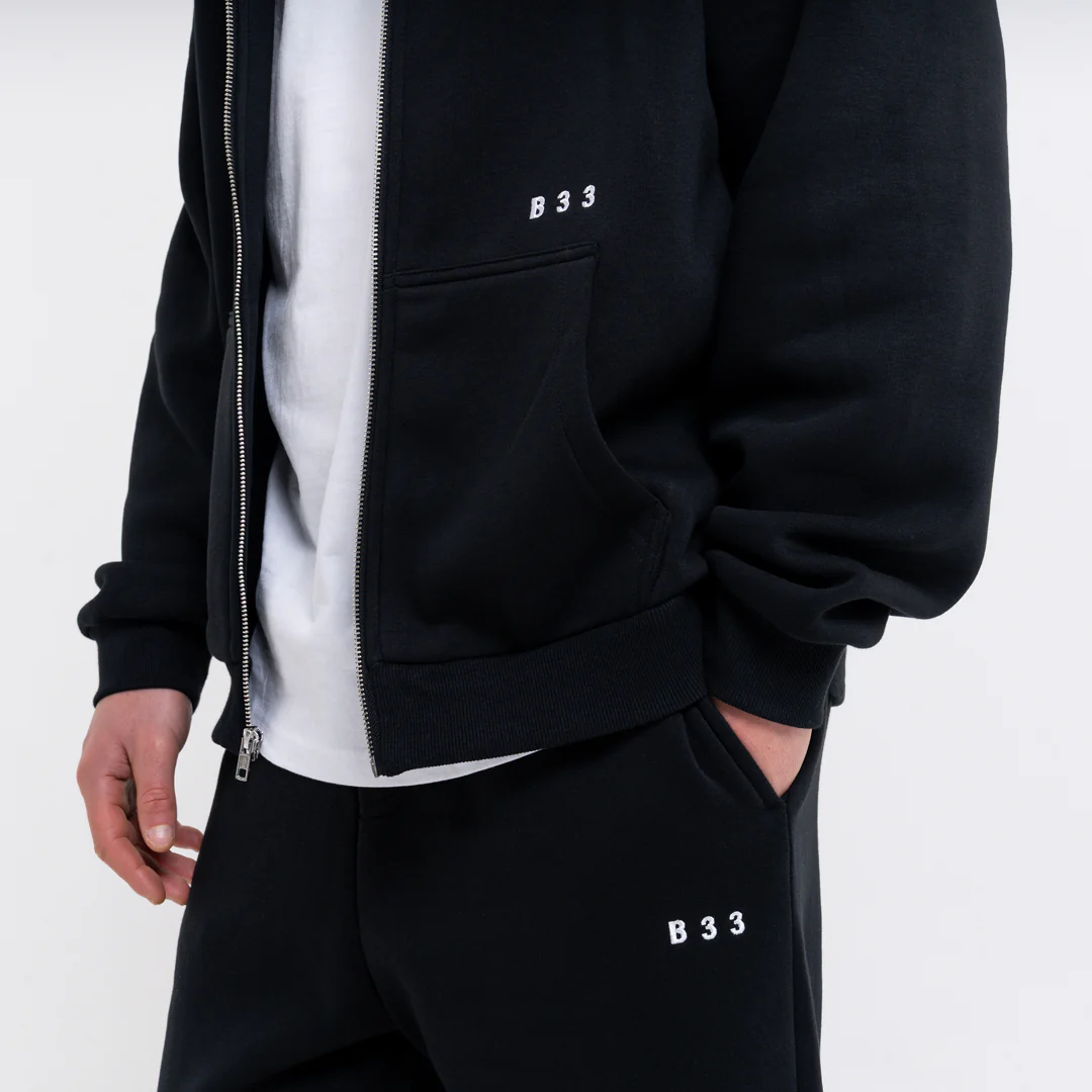 Initial Zip Hoodie - Black - Image 3