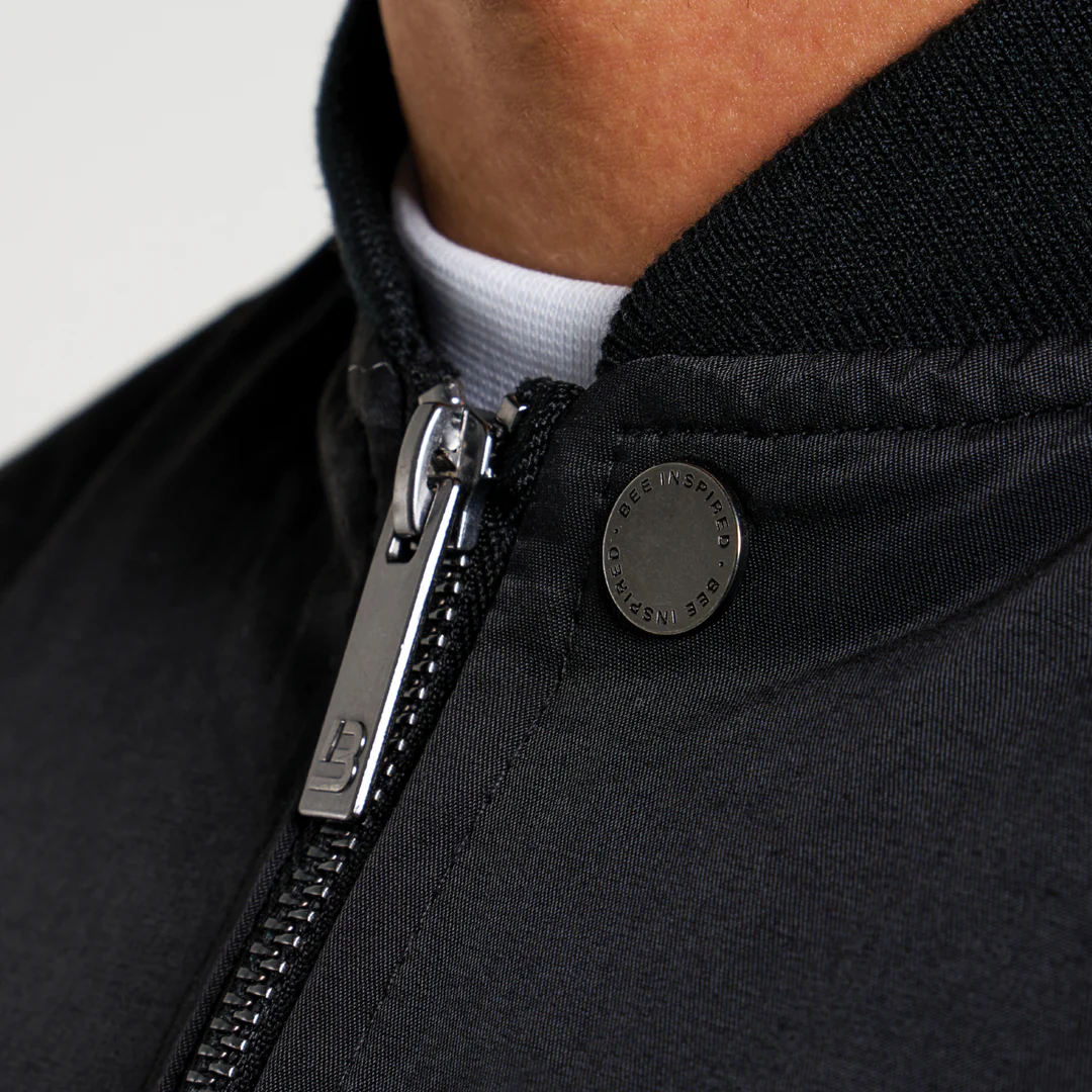 Neves Longline Bomber Jacket - Black - Image 3