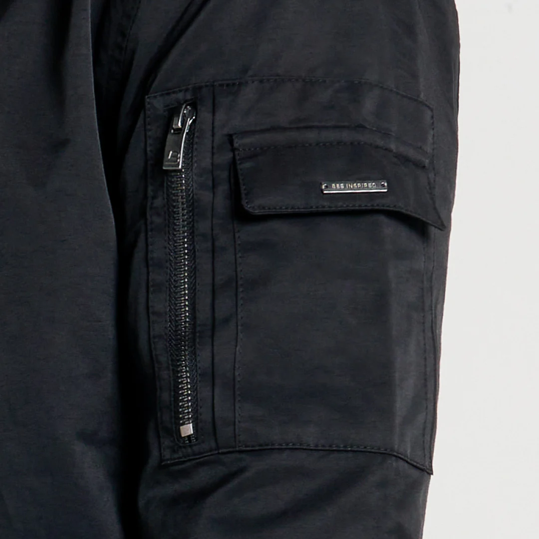 Neves Longline Bomber Jacket - Black - Image 4
