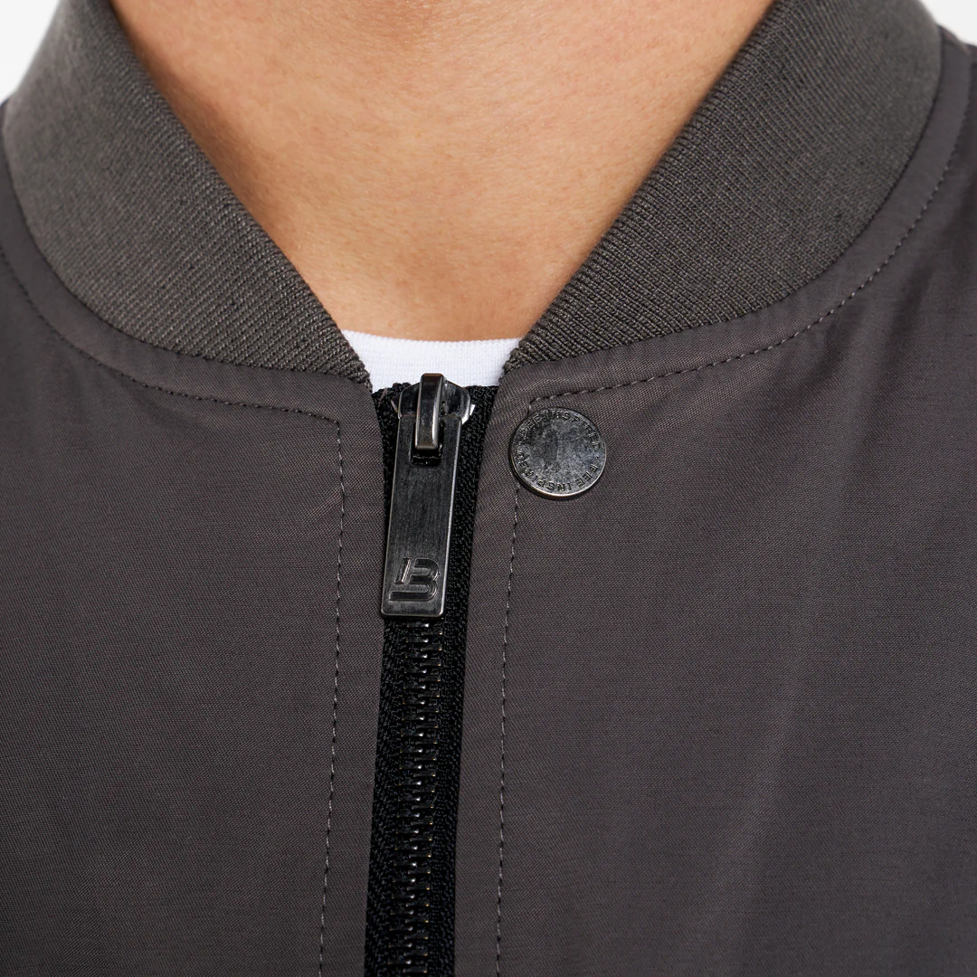 Neves Longline Bomber Jacket - Zinc - Image 3