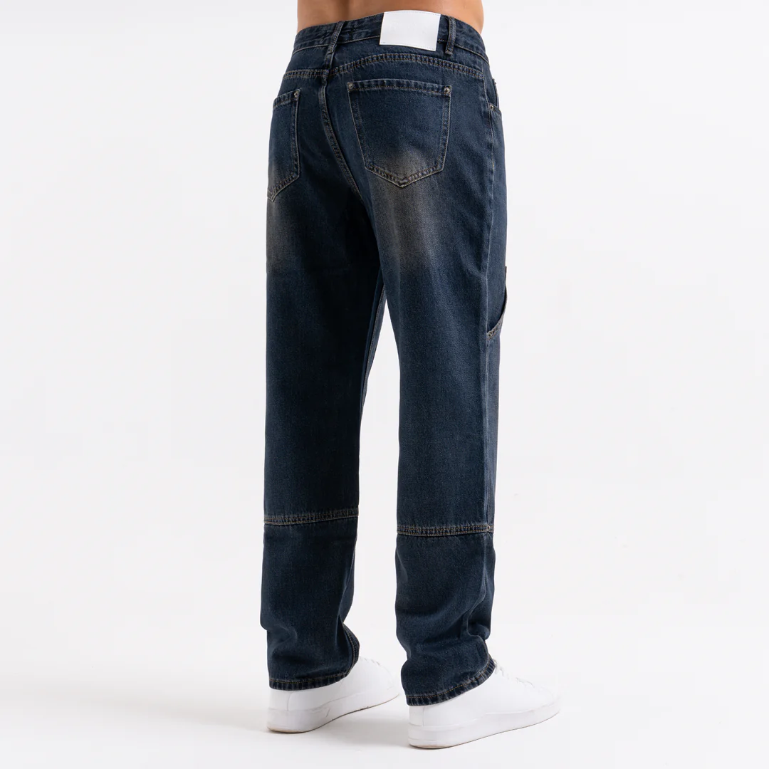Pirlo Relaxed Workwear Jeans - Indigo Wash - Image 4