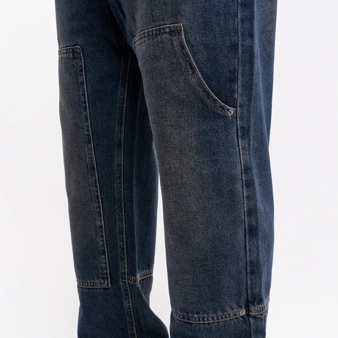 Pirlo Relaxed Workwear Jeans - Indigo Wash - Image 8
