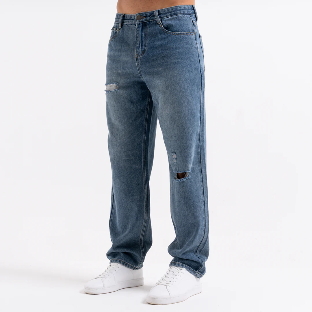Garnacho Relaxed Jeans - Mid Blue - Image 4