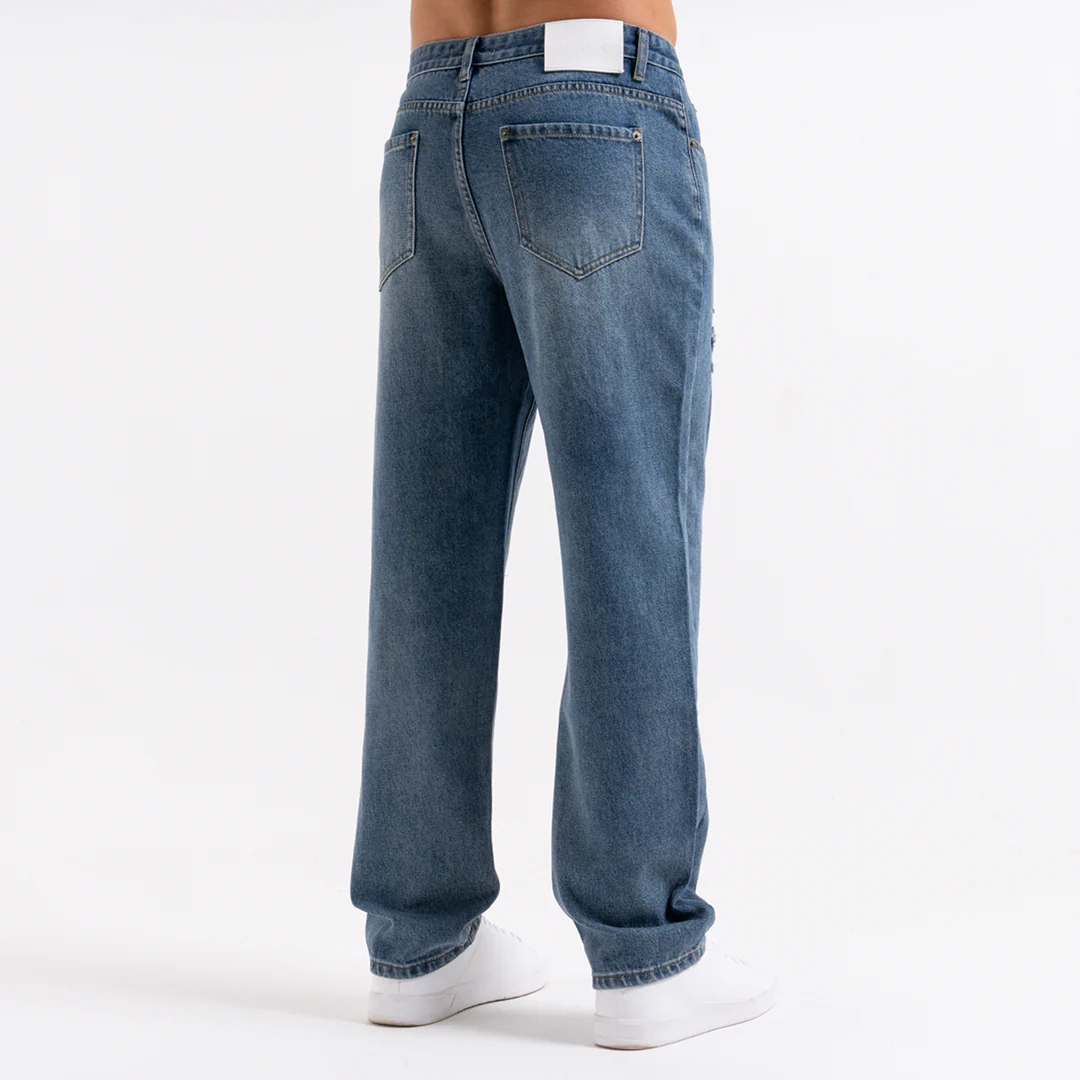 Garnacho Relaxed Jeans - Mid Blue - Image 5