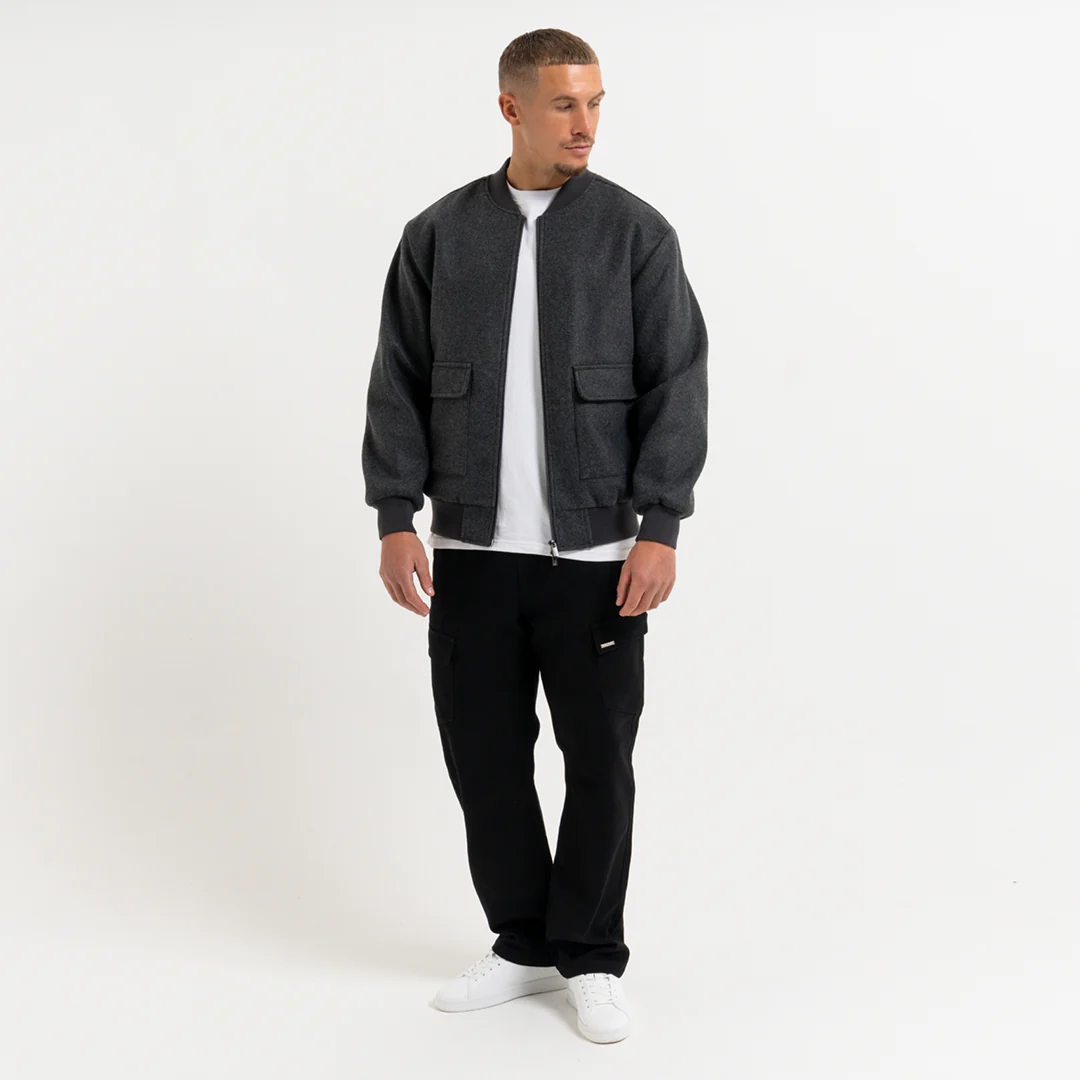Sibbick Bomber Jacket - Charcoal - Image 2