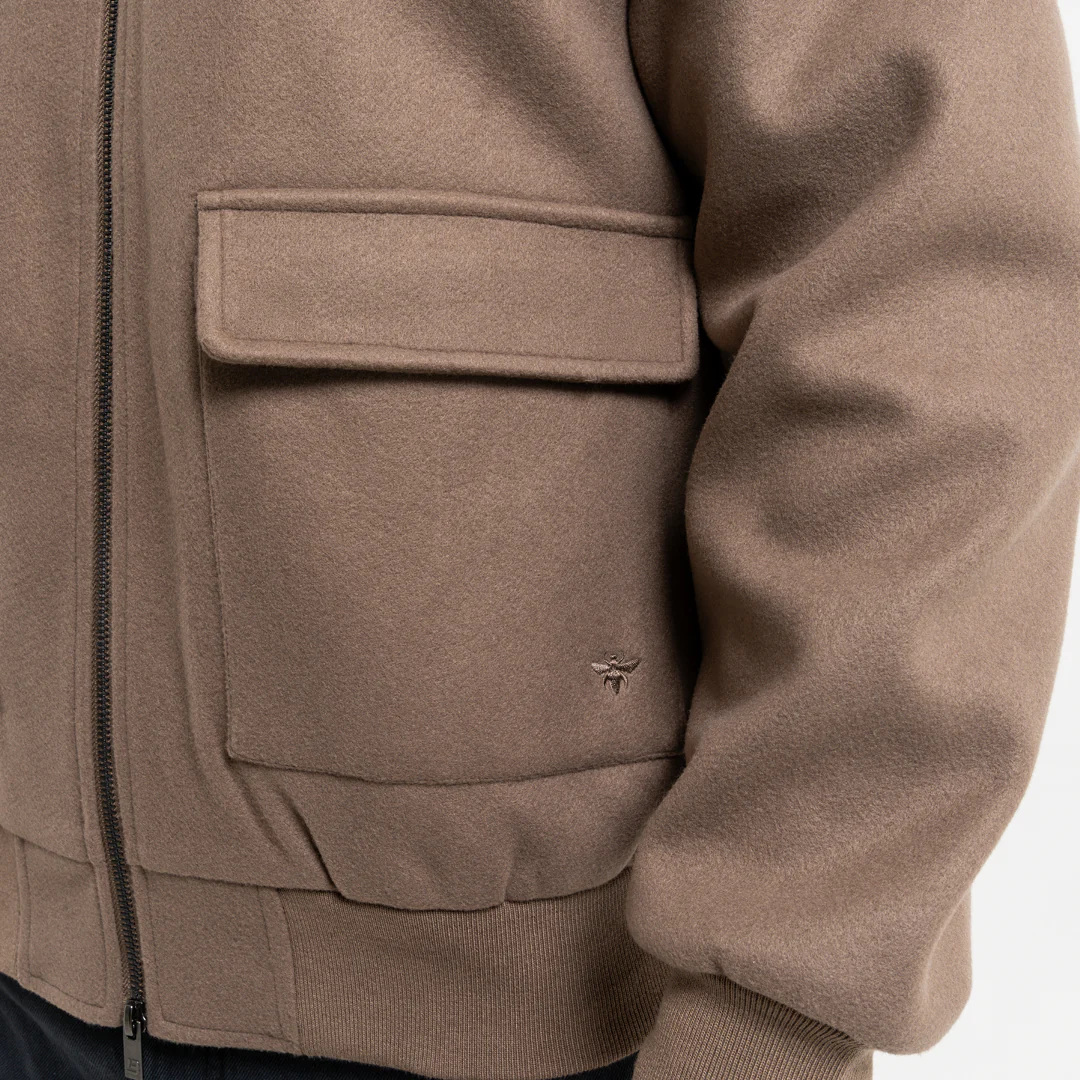 Sibbick Bomber Jacket - Taupe - Image 7