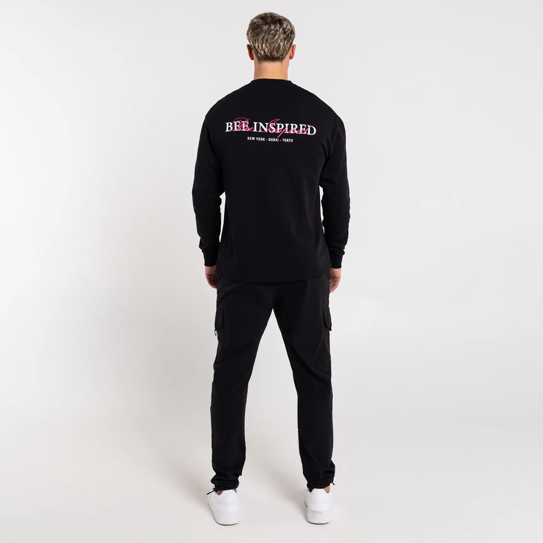 Stach Long Sleeve T-Shirt - Black/Pink - Image 4