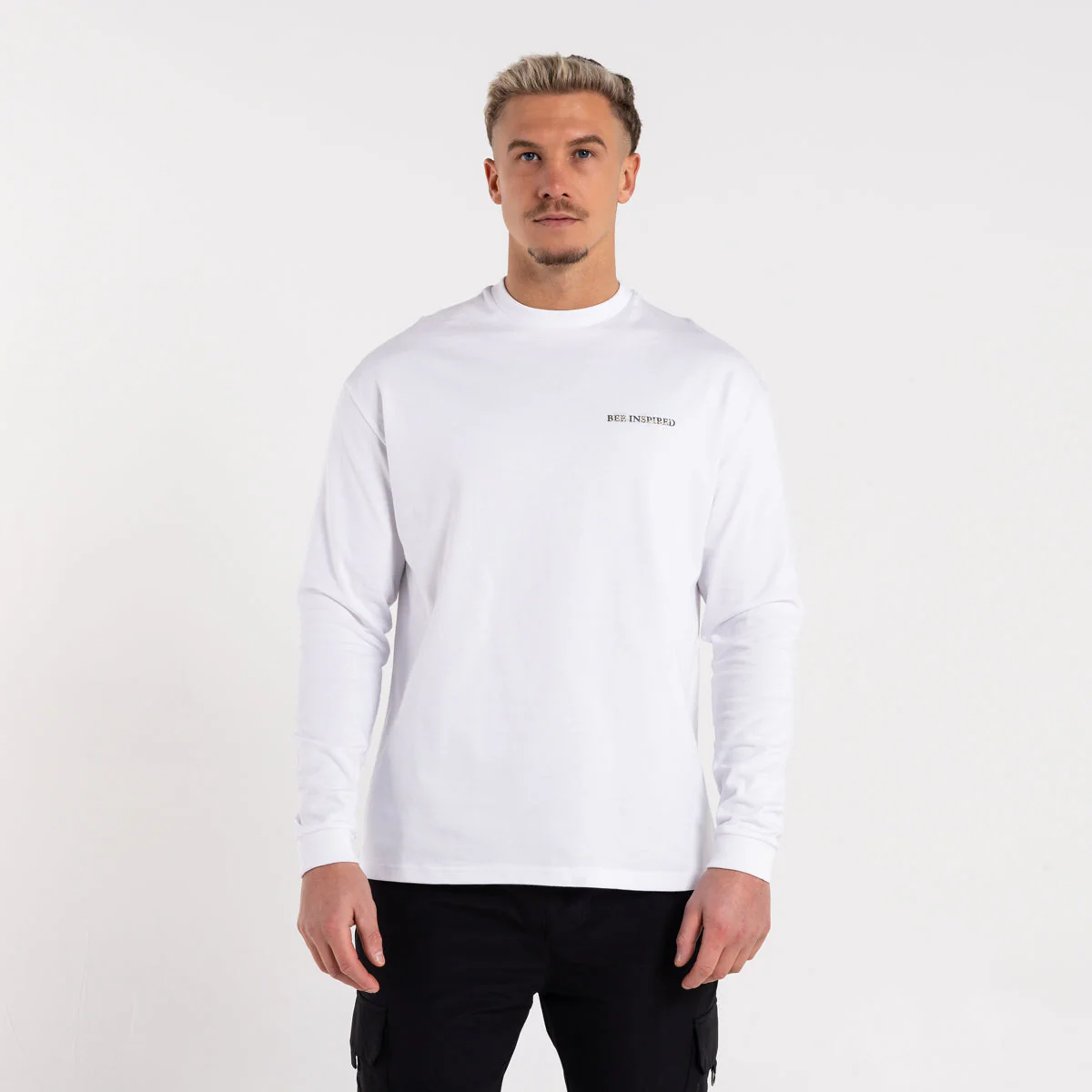 Stach Long Sleeve T-Shirt - White/Khaki - Image 3