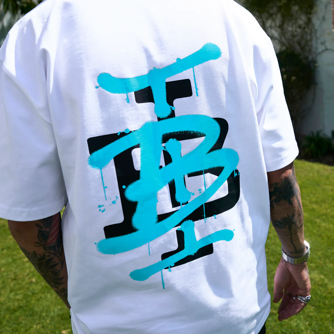 Tonali T-Shirt - White/Aqua - Image 4