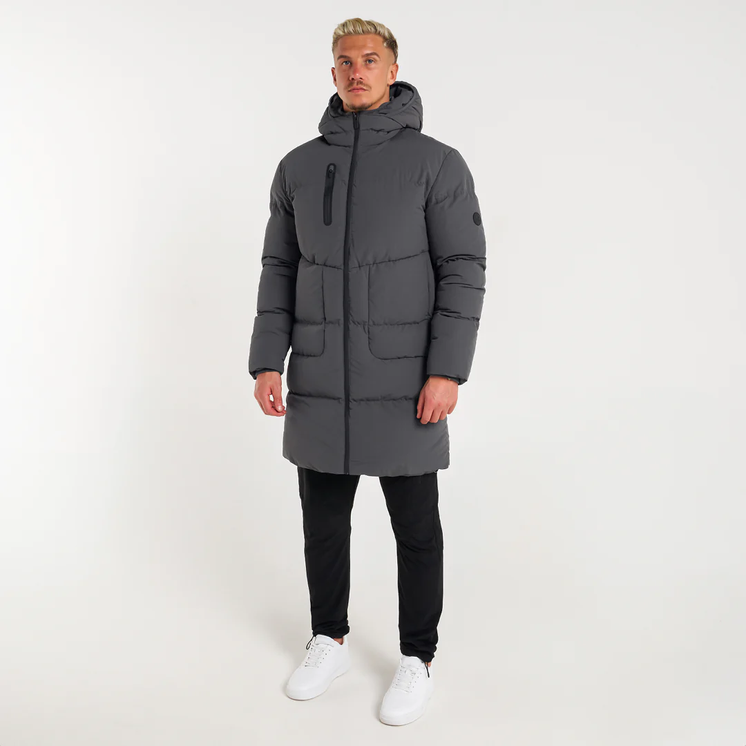 Villar Longline Jacket - Charcoal - Image 2
