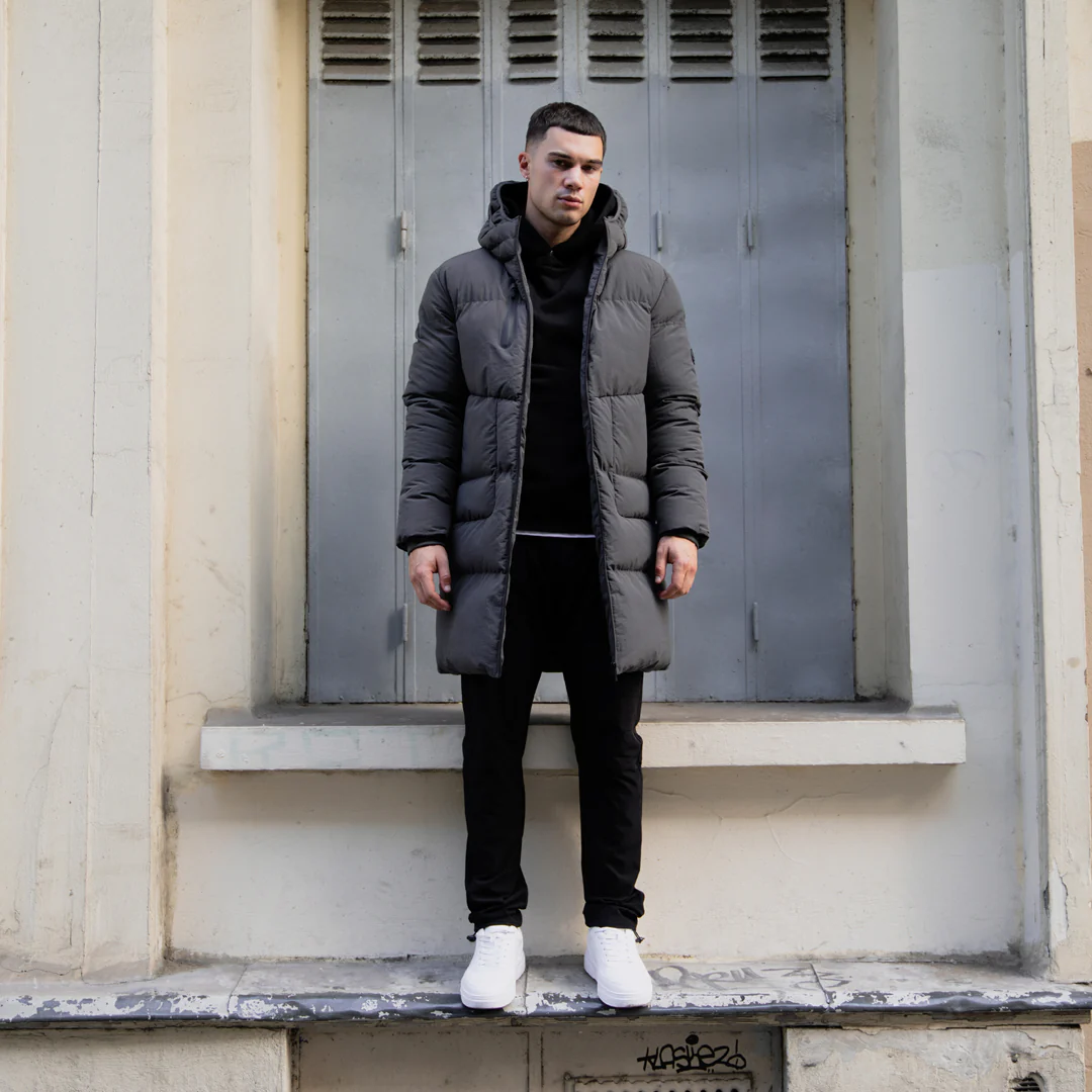 Villar Longline Jacket - Charcoal - Image 9